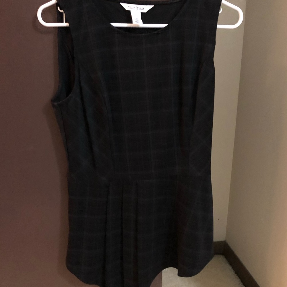 Work top peplum black and grey